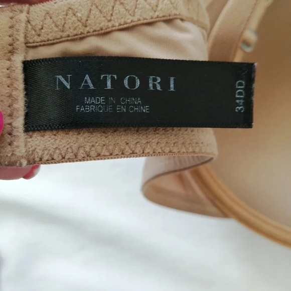 Natori Nude Beige Bra with Lace Trim and Straps Accent 34DD - Picture 13 of 15